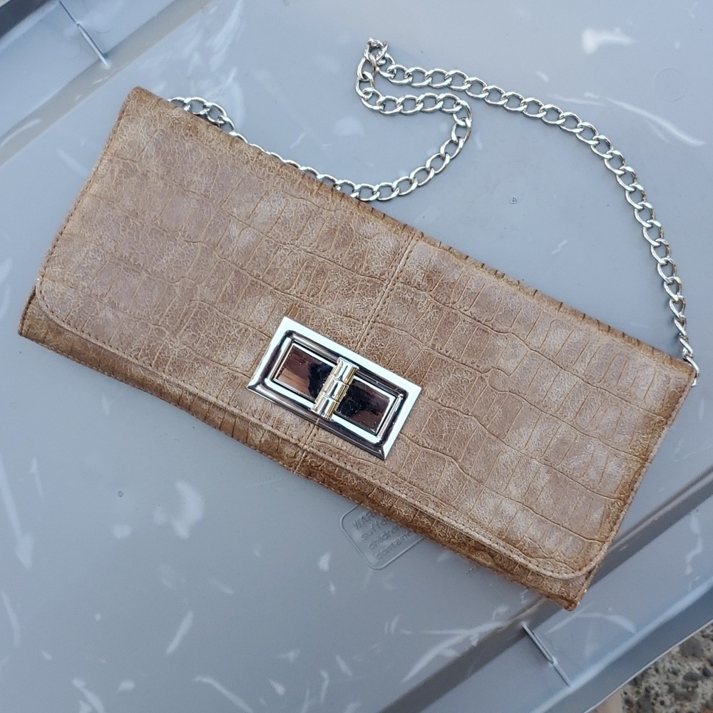 Lulu Townsend faux snakeskin rectangle clutch